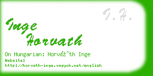 inge horvath business card